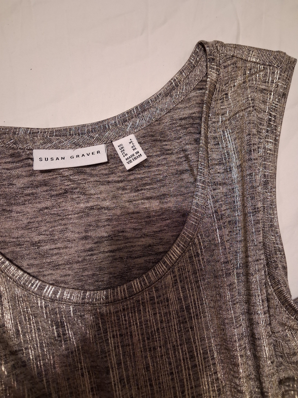 Susan Graver Size Large Metallic Open Cardigan Set With Tank Top And Jacket NWT - Picture 11 of 15